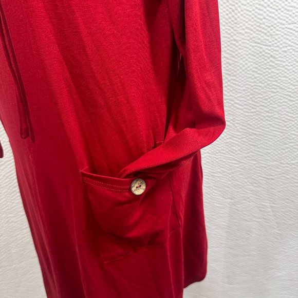 Bulotus Women's Long Sleeve Cowl Neck Asymmetrical Hem Tunic Tops with Pockets - Picture 4 of 11